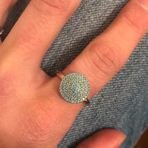 Sterling Silver Ring with Gold and Turquoise